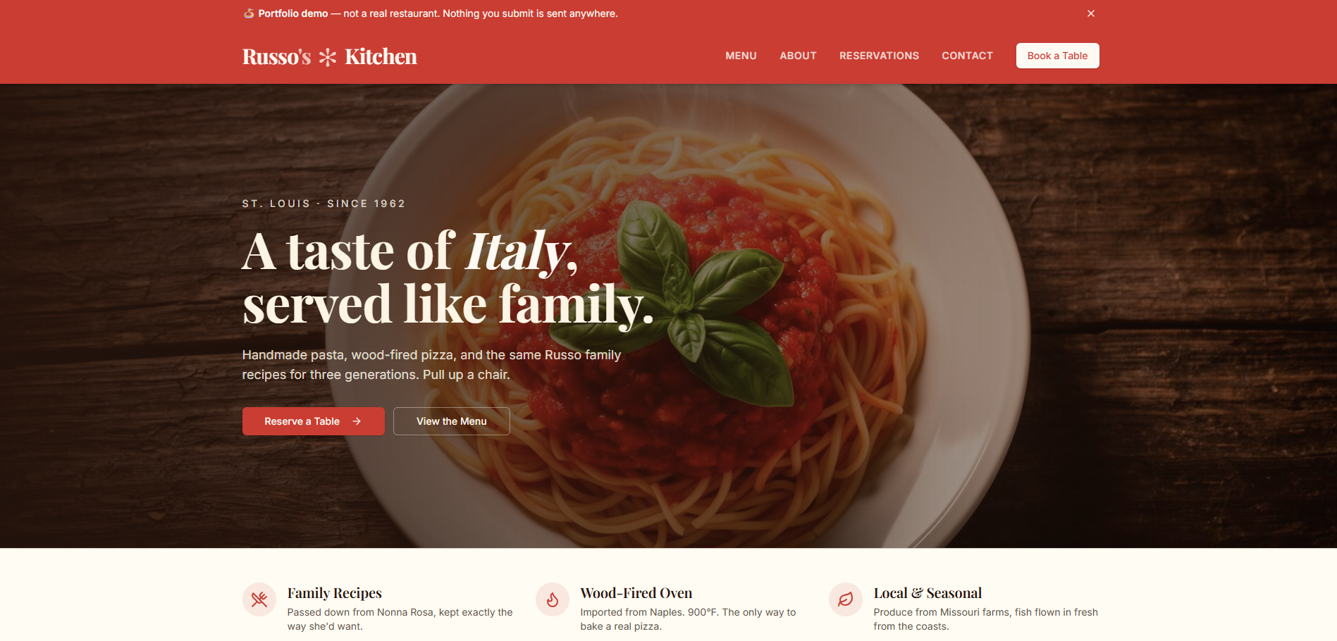 Russo’s Kitchen website