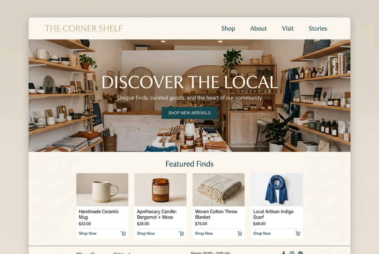 The Corner Shelf website