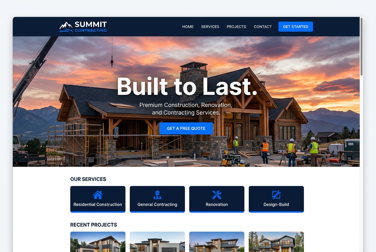 Summit Contracting website